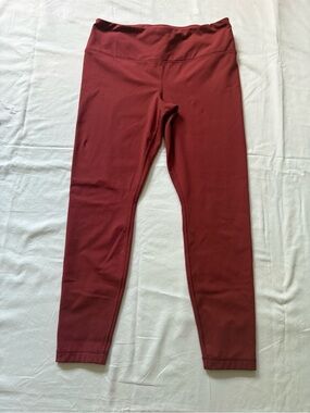Yogalicious Lux Women’s Burgundy High Rise Ankle  Leggings Carmine Pink Size XL